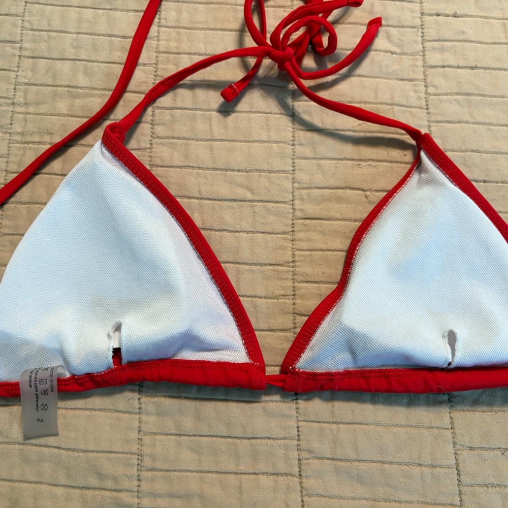 FINAL OFFER!  - SHEIN Red Triangle Bikini Women’s Swimwear - Small - Picture 3 of 8